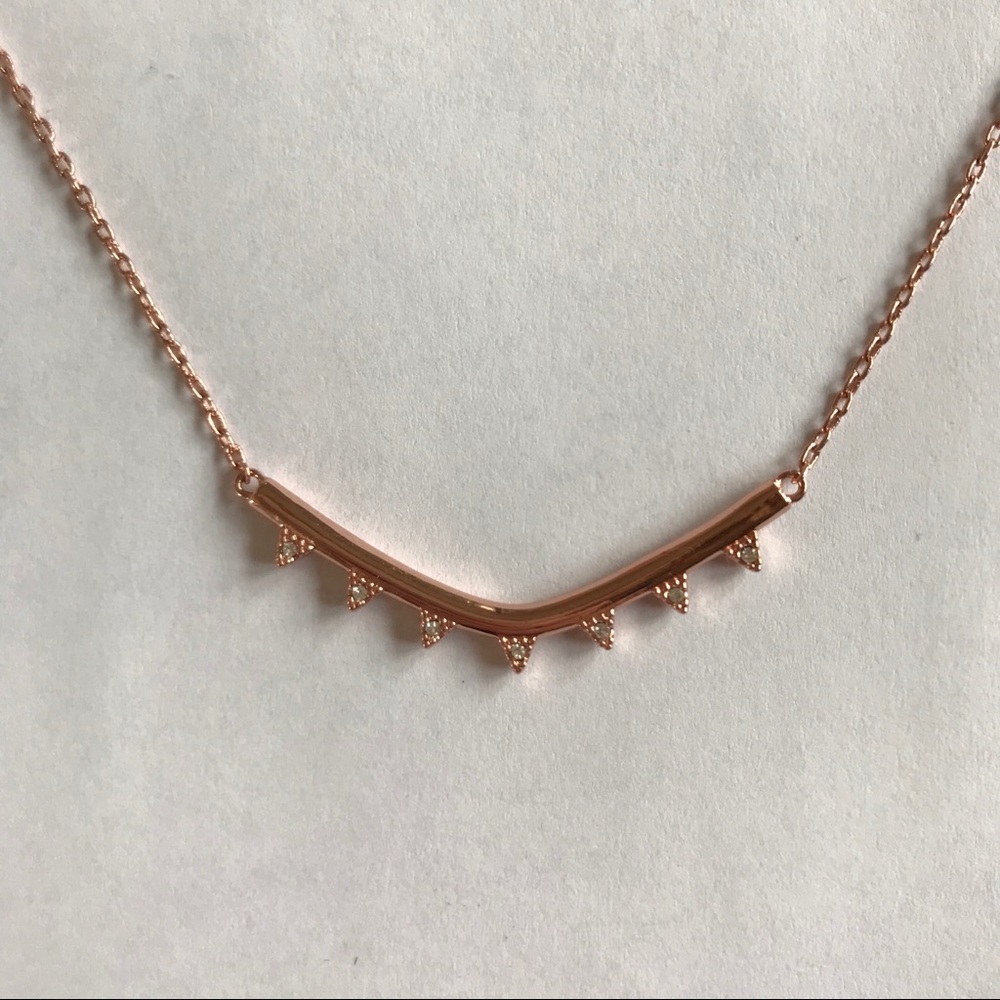 Stella & Dot rose gold spike necklace